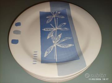 6Piatti piani+6 frutta ceramica Quadrifoglio NUOVI