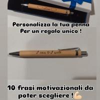 Penna personalizzata in legno con Frasi e nome
