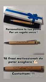 Penna personalizzata in legno con Frasi e nome