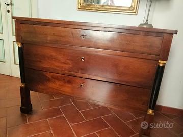 Cassettone impero noce massello  primi 800