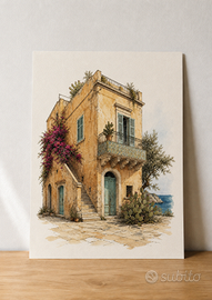 Casa costiera siciliana – poster A3
