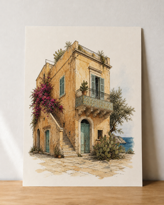 Casa costiera siciliana – poster A3