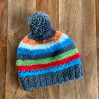 Cappello a righe con ponpon misto lana MJM Cuffia