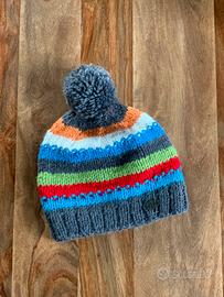 Cappello a righe con ponpon misto lana MJM Cuffia