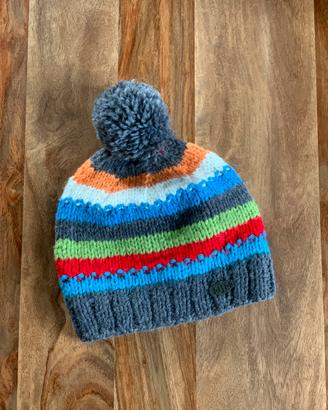 Cappello a righe con ponpon misto lana MJM Cuffia