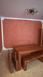 Tavolo in stile rustico -moderno,legno massello