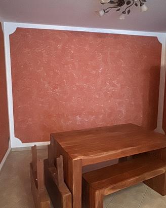 Tavolo in stile rustico -moderno,legno massello