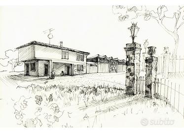 Capannone con Villa, Giardino e Uliveto