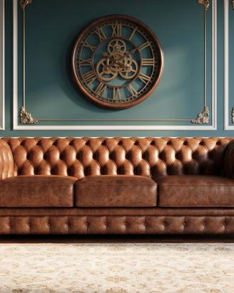 Chester 3 posti in pelle vintage anticata cuoio
