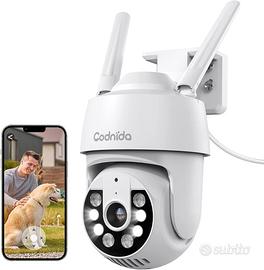 Telecamera Codnida 2K Telecamera Wi-Fi Est./Int.