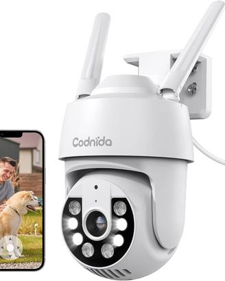 Telecamera Codnida 2K Telecamera Wi-Fi Est./Int.