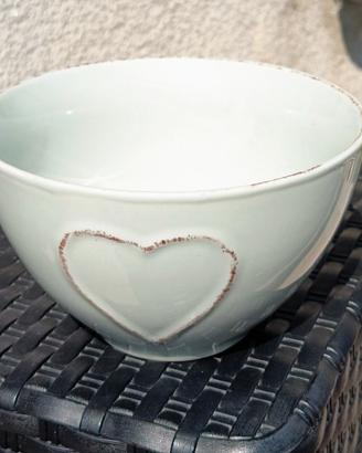 Tazza/ciotola in porcellana con cuore in rilievo 