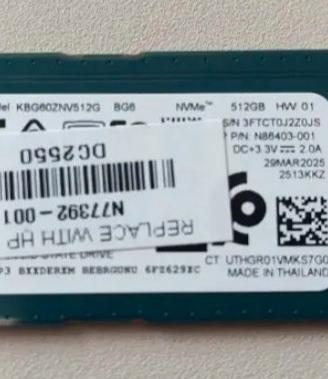 SSD HP nvme 512gb nuova PCI-express