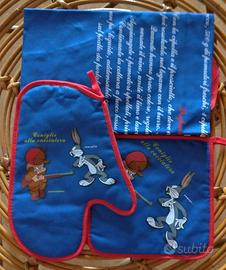 Grembiule Looney Tunes con guanto e presina