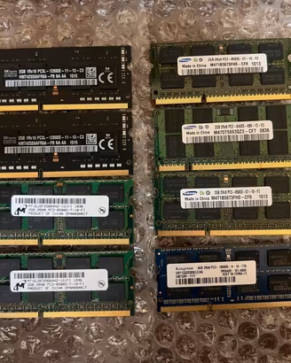 Lotto 35 memorie ram sdram ddr1 ddr2 ddr3 so dimm