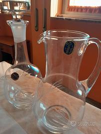 Brocca + Bottiglia CRISTALLO BOHEMIA