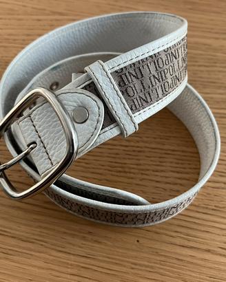 Cintura marca Pollini con inserti in pelle bianca