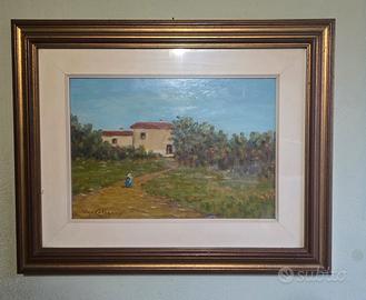 Quadro dipinto a olio paesaggio