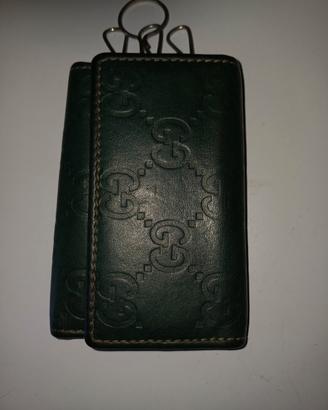 Portachiavi pelle colore verde brand Gucci linea G