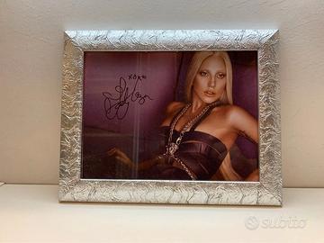 Cornice con foto Lady Gaga autografo reprint