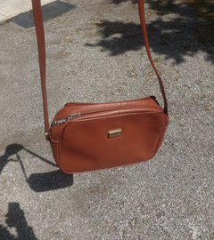 Borsa ferré in pelle color ruggine a tracolla