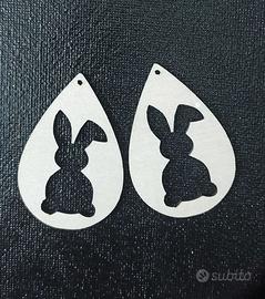 Orecchini in legno naturale Minnie