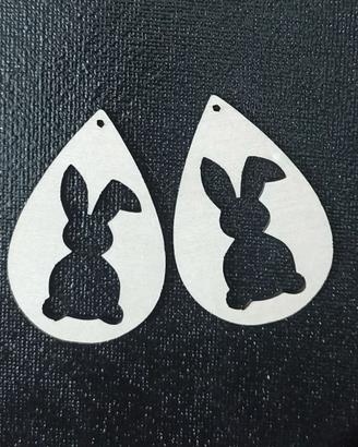 Orecchini in legno naturale Minnie