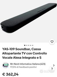 Soundbar YAMAHA YAS-109 con telecomando