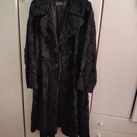 pelliccia nera vera di astrakan