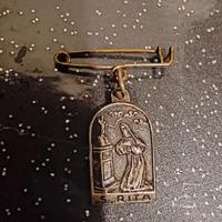 spilla medaglia devozione S. Rita da Cascia vintag