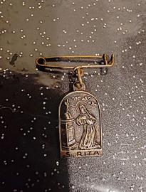 spilla medaglia devozione S. Rita da Cascia vintag