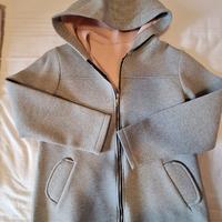 Felpa giubbottino con cappuccio grigio rosa