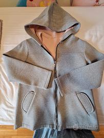 Felpa giubbottino con cappuccio grigio rosa