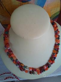 Collana doppio filo in pietre dure