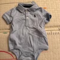 Body-t-shirt Ralph Lauren 3 mesi azzurro, nuovo