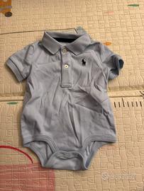 Body-t-shirt Ralph Lauren 3 mesi azzurro, nuovo