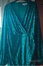 vestito verde smeraldo tg L