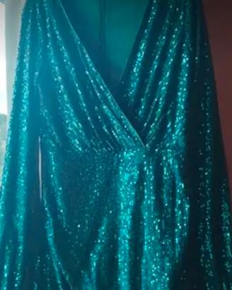 vestito verde smeraldo tg L