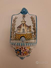 acquasantiera in ceramica fatta a mano