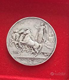 Regno d’Italia, 1 lira 1916 in argento - RARA