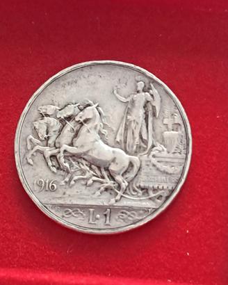 Regno d’Italia, 1 lira 1916 in argento - RARA