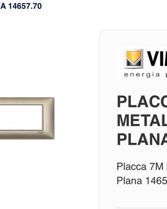 Placchetta VIMAR PLANA 14657.70