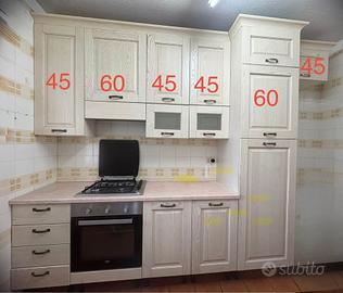 Cucina lineare classica colore avorio decapè