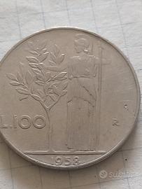 moneta cento lire 1958