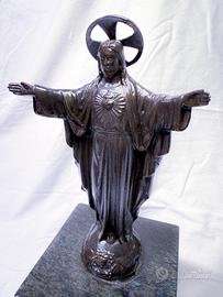 Statua Sacro Cuore di Gesù in bronzo