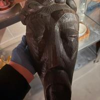 Due maschere etniche legno Sardegna