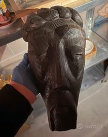 Due maschere etniche legno Sardegna