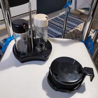 Set Oliera, aceto, formaggio, sale e pepe vintage