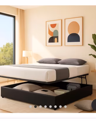 letto contenitore similpelle nera