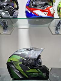 CASCO INTEGRALE STORMER NERO E VERDE FLUO